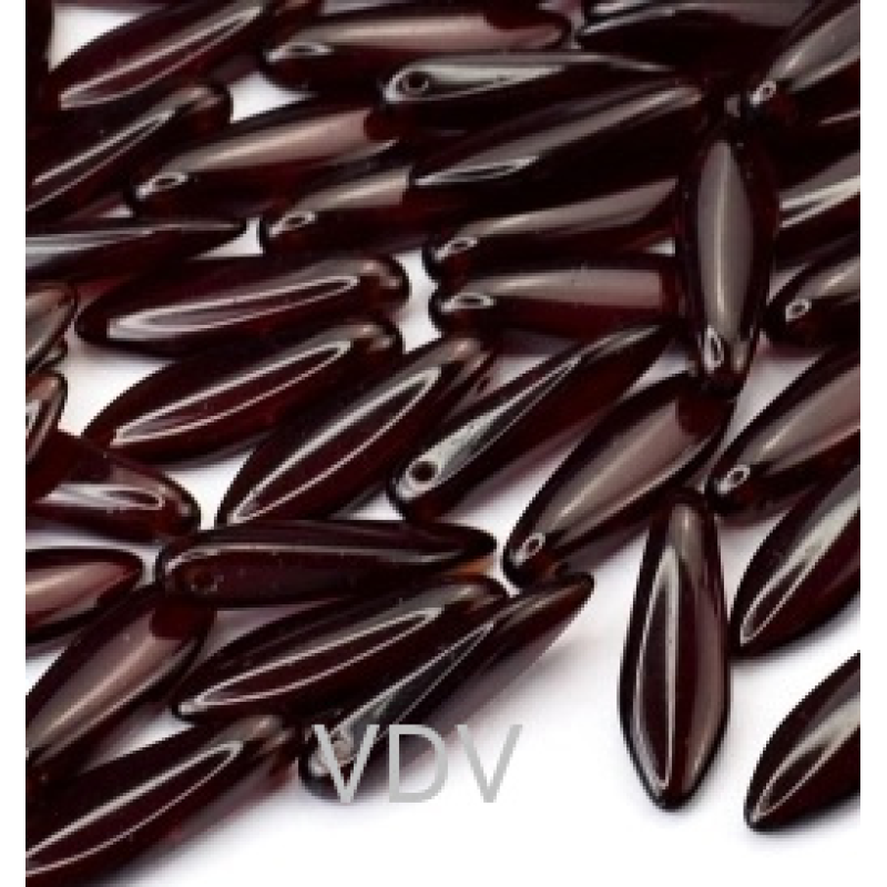 Намистини DAGGERS (прозорі бордово-коричневі), розмір 5*16 мм (10 г) Намистини DAGGERS (прозорі бордово-коричневі), розмір 5*16 мм (10 г)