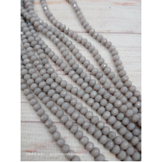 Ронделі, розмір 4*3 мм. Сірі непрозорі