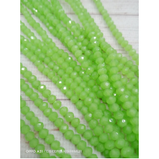 Ронделі, розмір 4*3 мм. Салатові напівпрозорі, імітація нефрита