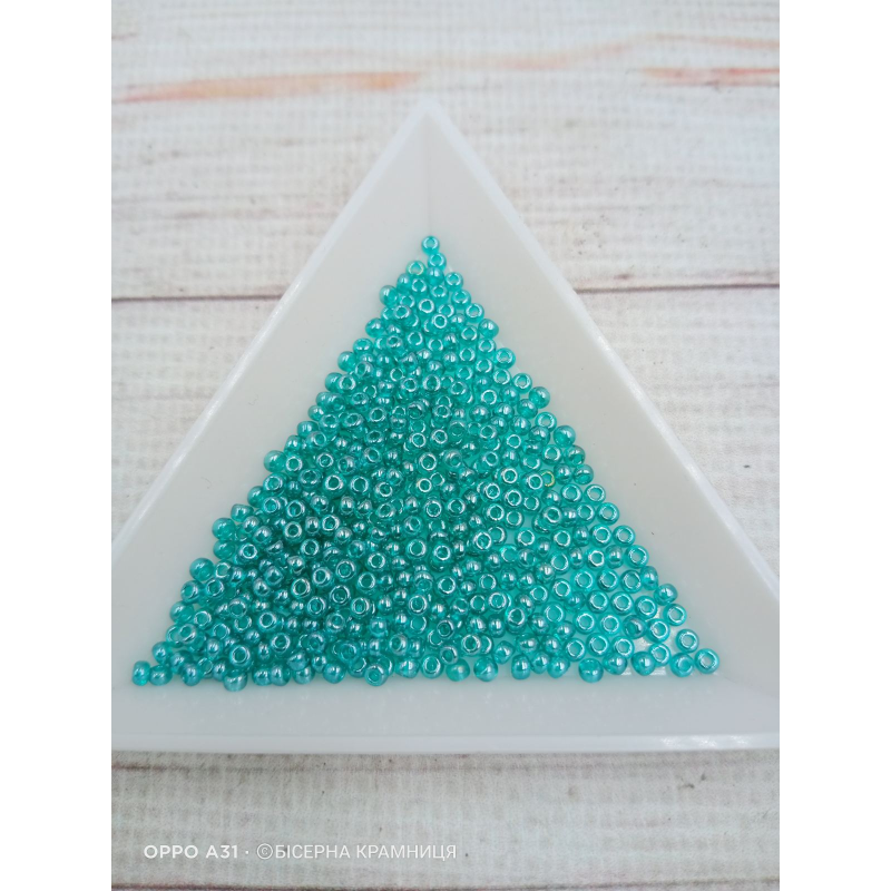 66210 бісер №10 Preciosa (Чехія) 5 грамів. Глазурований смарагдовий світлий