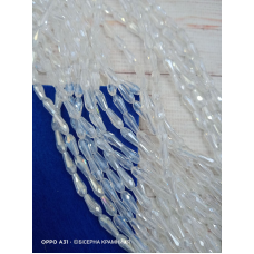 Намистини-краплі, розмір 9*4 мм. Прозорі з райдужним покриттям Намистини-краплі, розмір 9*4 мм. Прозорі з райдужним покриттям