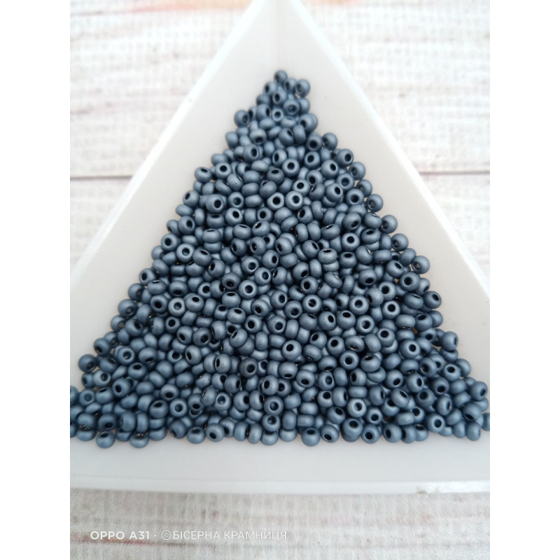 49102matt-10/0 Бісер Чехія (матовий ірис, мокрий асфальт), упаковка 50 грамів