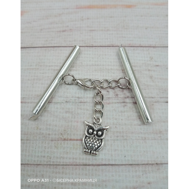 Комплект застібок для браслета кольору темного срібла, 40 мм