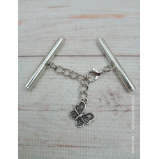 Комплект застібок для браслета кольору темного срібла, 35 мм