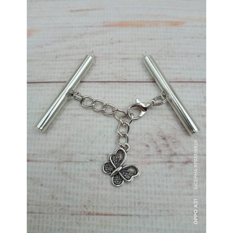 Комплект застібок для браслета кольору темного срібла, 35 мм