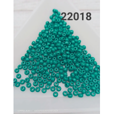 22018-10/0 Бісер Чехія (перламутровий, темний смарагдовий), упаковка 50 грамів