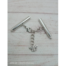 Комплект застібок для браслета кольору темного срібла, 30 мм