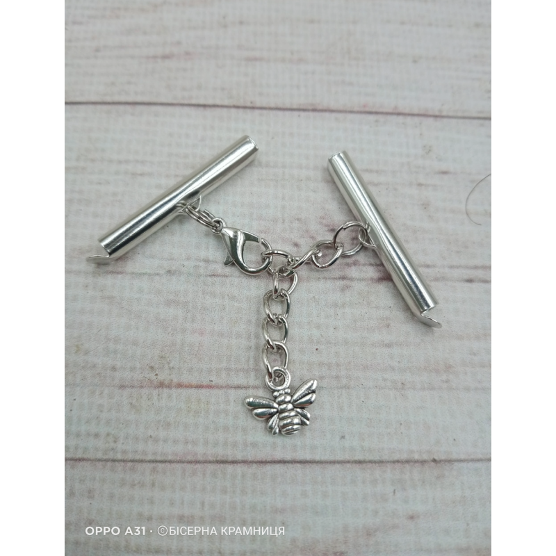 Комплект застібок для браслета кольору темного срібла, 30 мм