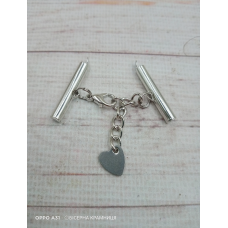 Комплект застібок для браслета кольору темного срібла, 25 мм