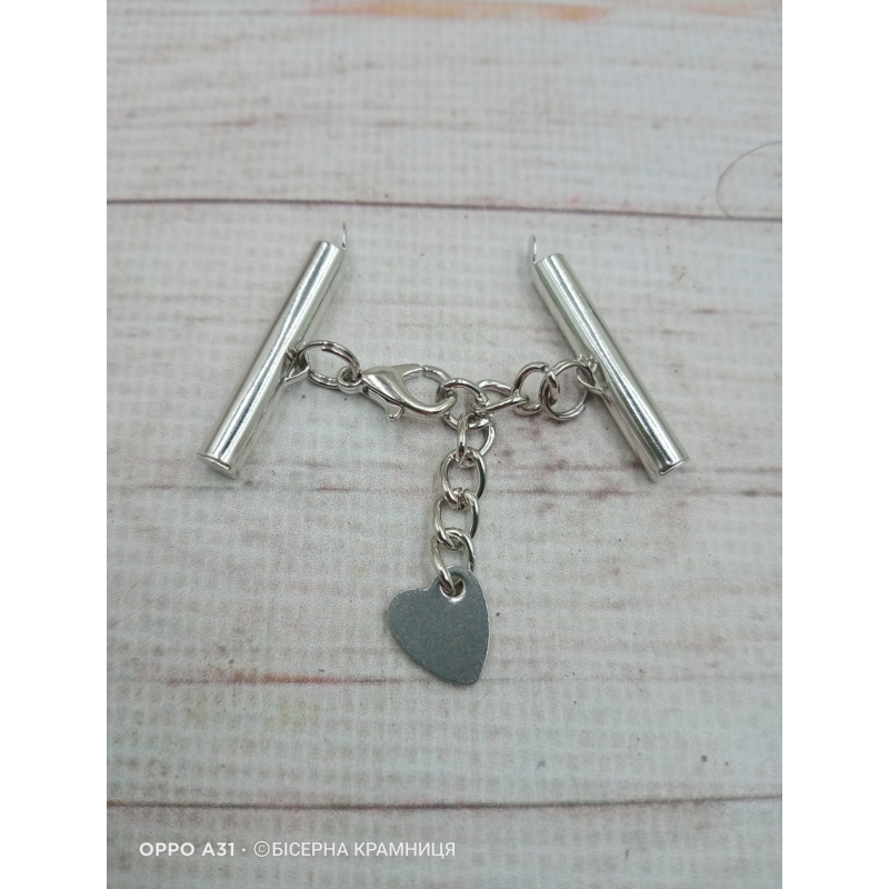 Комплект застібок для браслета кольору темного срібла, 25 мм