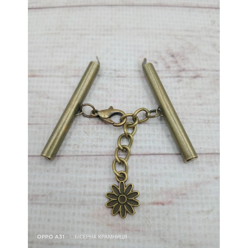 Комплект застібок для браслета кольору бронзи, 35 мм