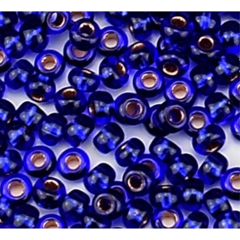 39080-10/0 Бісер Чехія (блискучий, кобальтовий темний з профарбованим отвором), упаковка 50 грамів