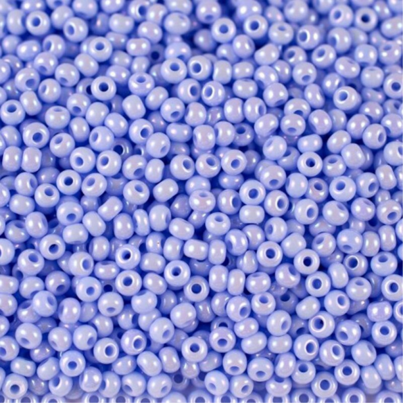 34000-10/0 Бісер Чехія (перламутровий, блакитний райдужний), упаковка 50 грамів