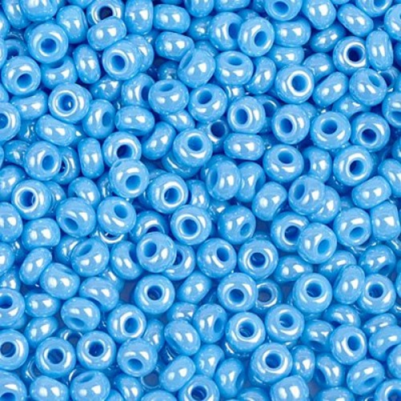 64050-10/0 Бісер Чехія (перламутровий райдужний, джинсовий), упаковка 50 грамів