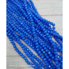 Рондель, розмір 4х3 мм. Яскраві волошкові непрозорі