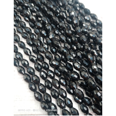 Намистини-овал, 8*6 мм. Чорні непрозорі