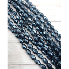 Намистини-овал, 8*6 мм. Гематитові