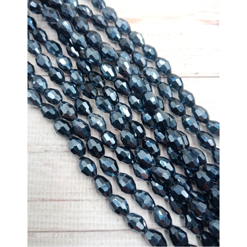 Намистини-овал, 8*6 мм. Гематитові