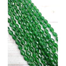 Намистини-овал, 8*6 мм. Зелені прозорі