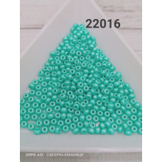 22016-10/0 Бісер Чехія (перламутровий, світлий смарагдовий), упаковка 50 грамів