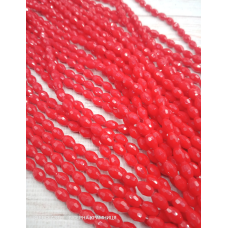 Намистини-овал, 8*6 мм. Яскраві червоні непрозорі