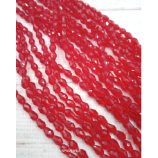 Намистини-краплі, розмір 6*4 мм. Червоні прозорі