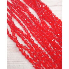 Намистини-краплі, розмір 6*4 мм. Світлі червоні прозорі