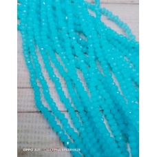 Ронделі, розмір 2,5*2 мм. Аквамаринові напівпрозорі