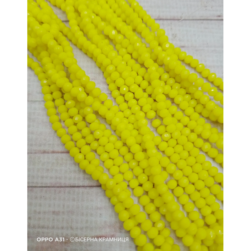 Ронделі, розмір 2,5*2 мм. Лимонні непрозорі