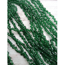 Ронделі, розмір 2,5*2 мм. Темно-зелені прозорі