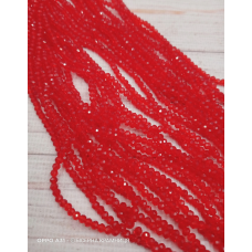 Ронделі, розмір 2,5*2 мм. Світлі червоні прозорі