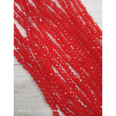 Ронделі, розмір 2,5*2 мм. Червоні прозорі