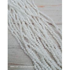 Ронделі 2,5*2 мм. Білі непрозорі з перламутровим напиленням