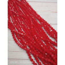 Біконус, розмір 4*4 мм. Червоний напіврозорий