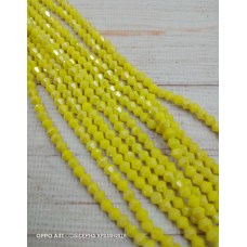 Ронделі, розмір 6*4 мм. Лимонні непрозорі