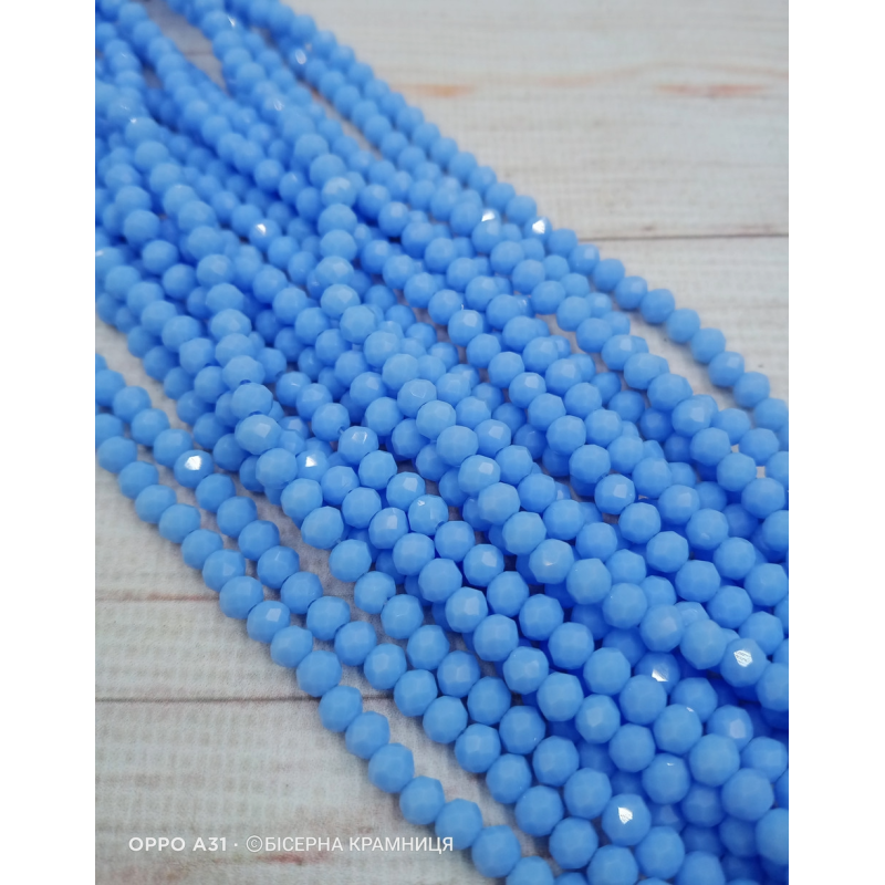 Рондель, розмір 4х3 мм. Світлі волошкові непрозорі