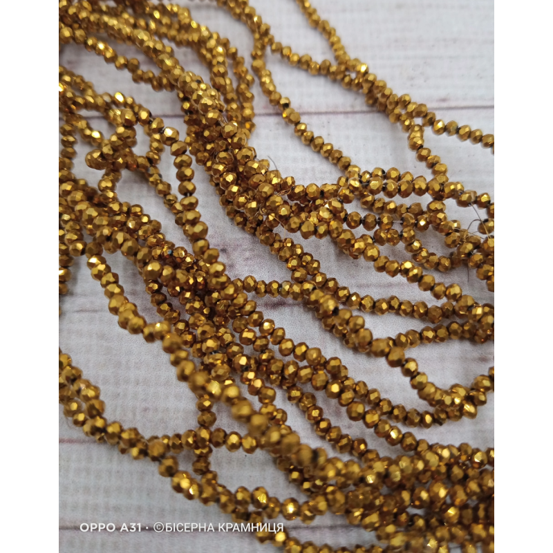 Ронделі, розмір 2,5*2 мм. Колір жовтого золота з гальванічним покриттям