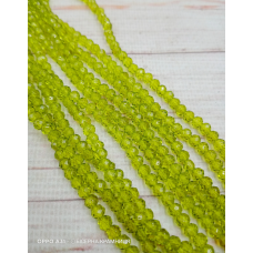 Рондель, розмір 4х3 мм. Оливкові прозорі