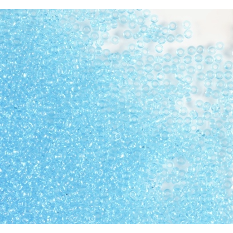 123-10/0-60000 Бісер Чехія (прозорий, небесно-блакитний), упаковка 50 грамів