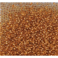 19020 бісер №10 Preciosa (Чехія) 5 грамів. Прозорий із мідною серединкою