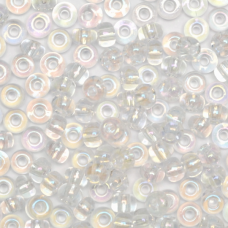 58135 бісер №10 Preciosa (Чехія) 5 грамів. Глазурований прозорий райдужний