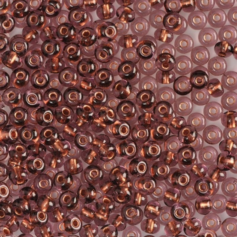 256-10/0-29010 Бісер Чехія (прозорий з мідною серединкою), упаковка 50 грамів