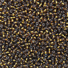 19090 бісер №10 Preciosa (Чехія) 5 грамів. Прозорий із мідною серединкою