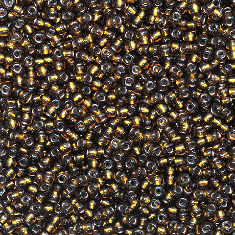 19090 бісер №10 Preciosa (Чехія) 5 грамів. Прозорий із мідною серединкою