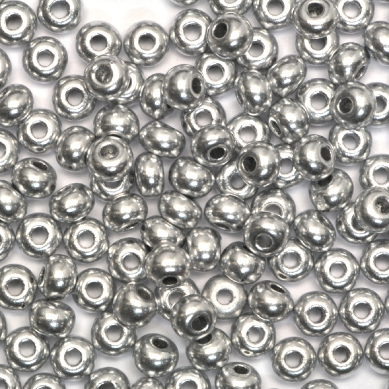 01700 бісер №10 Preciosa (Чехія) 5 грамів. Металізований сріблястий