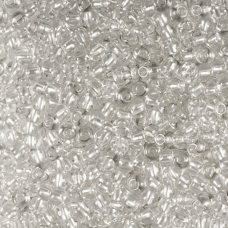 38249 бісер №10 Preciosa (Чехія) 5 грамів. Прозорий з блискучою серединкою сірий