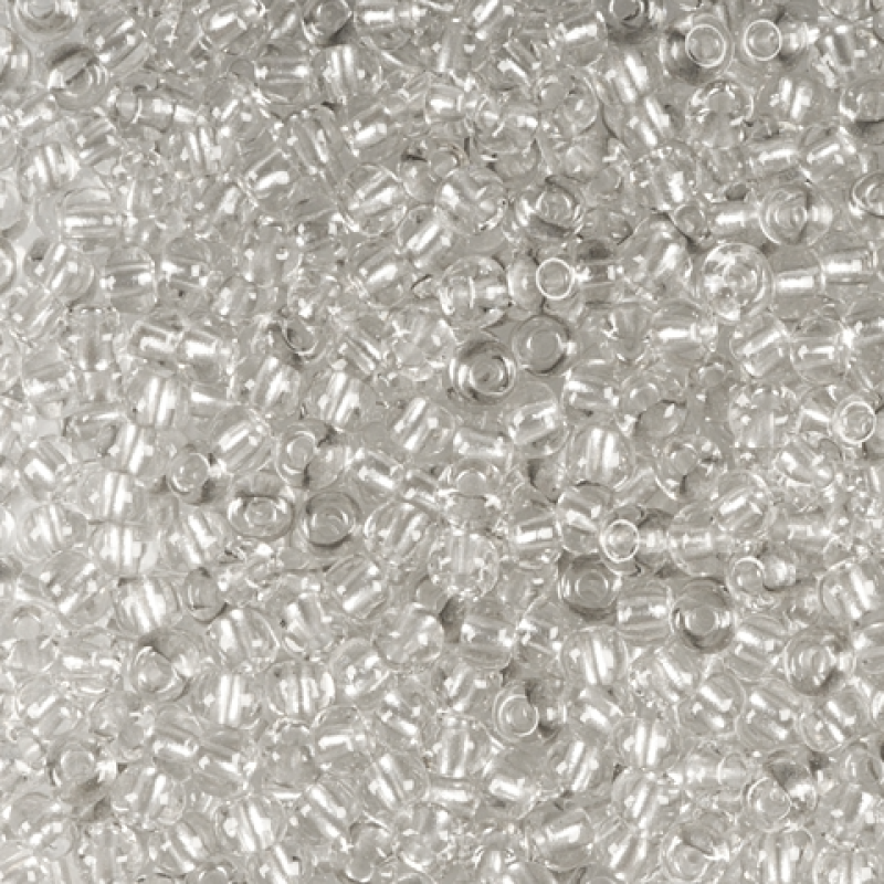 38249 бісер №10 Preciosa (Чехія) 5 грамів. Прозорий з блискучою серединкою сірий