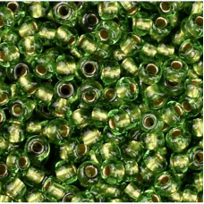 55104 бісер №10 Preciosa (Чехія) 5 грамів. Прозорий із золотою серединкою