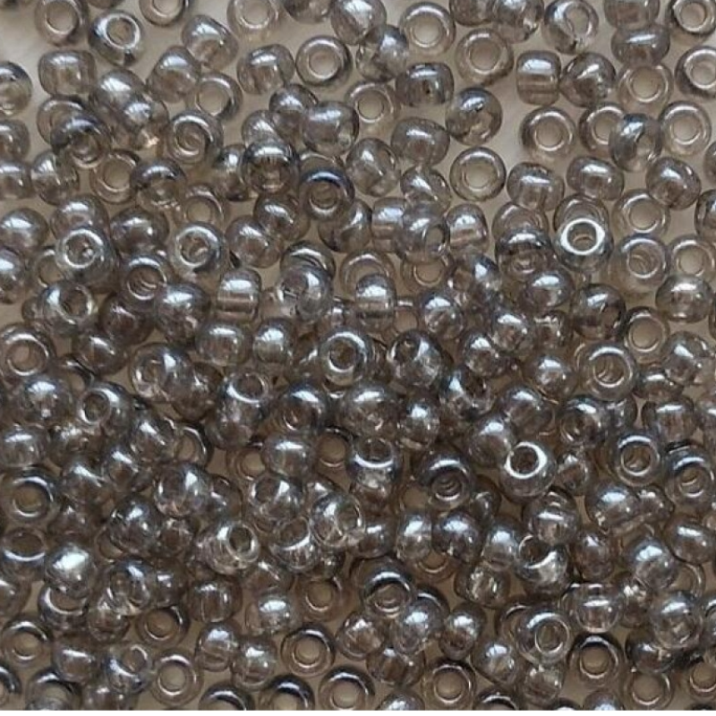 61141 бісер №10 Preciosa (Чехія) 5 грамів. Глазурований напівпрозорий сірий