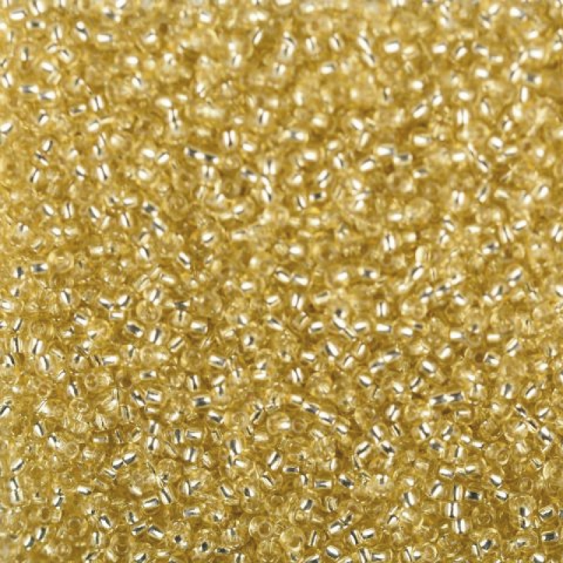 78181 бісер №10 Preciosa (Чехія) 5 грамів. Блискучий із срібною серединкою